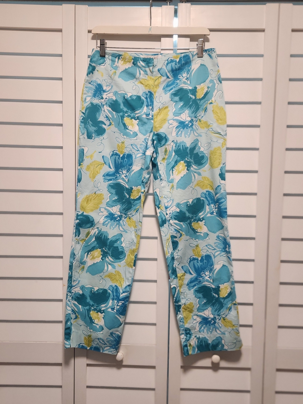 RAFAEL Blue and Lime Floral Pants